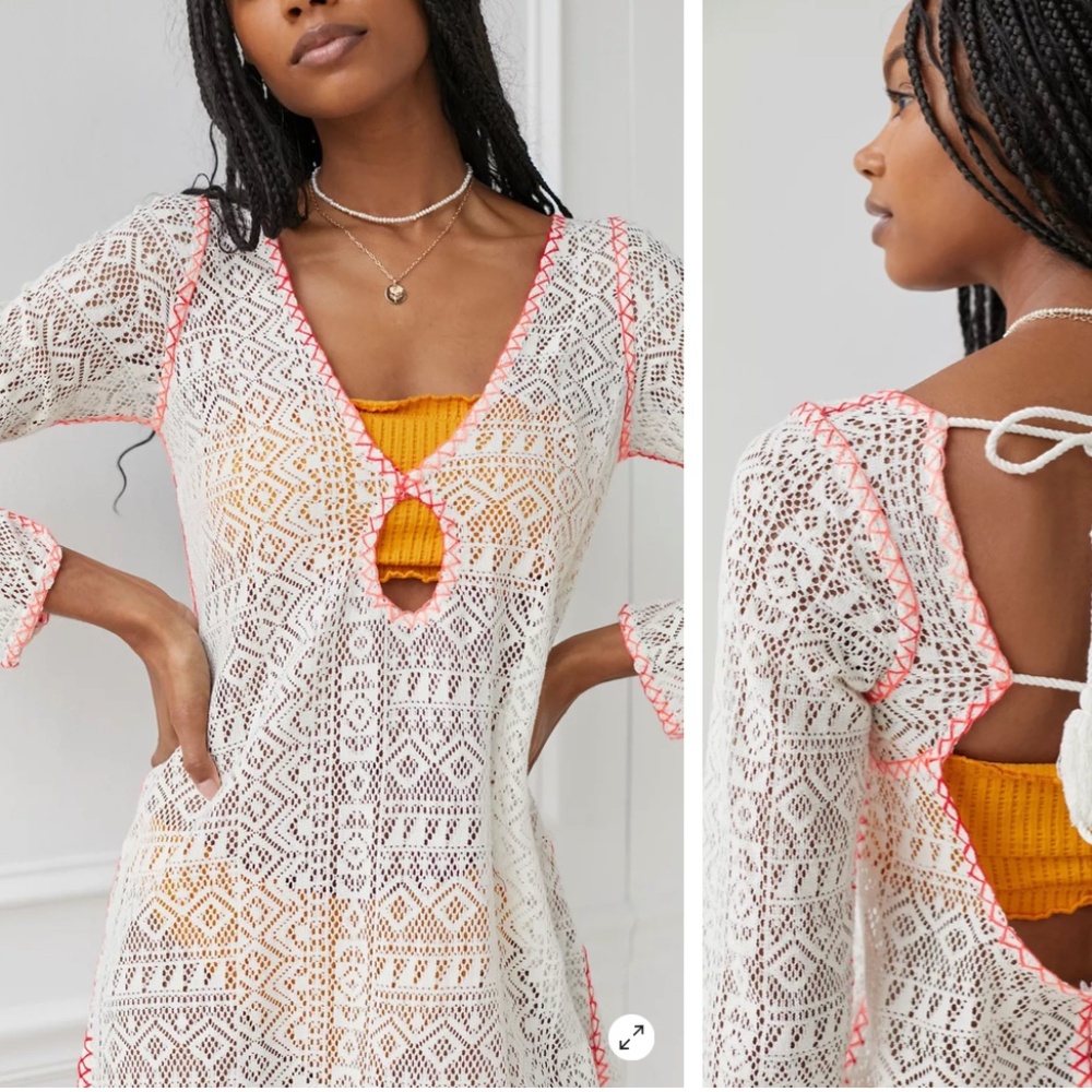 NWT {Out From Under | UO} Sea Glass Sheer Mini Dress/Beach Cover Up ~ Size XS - Picture 2 of 16